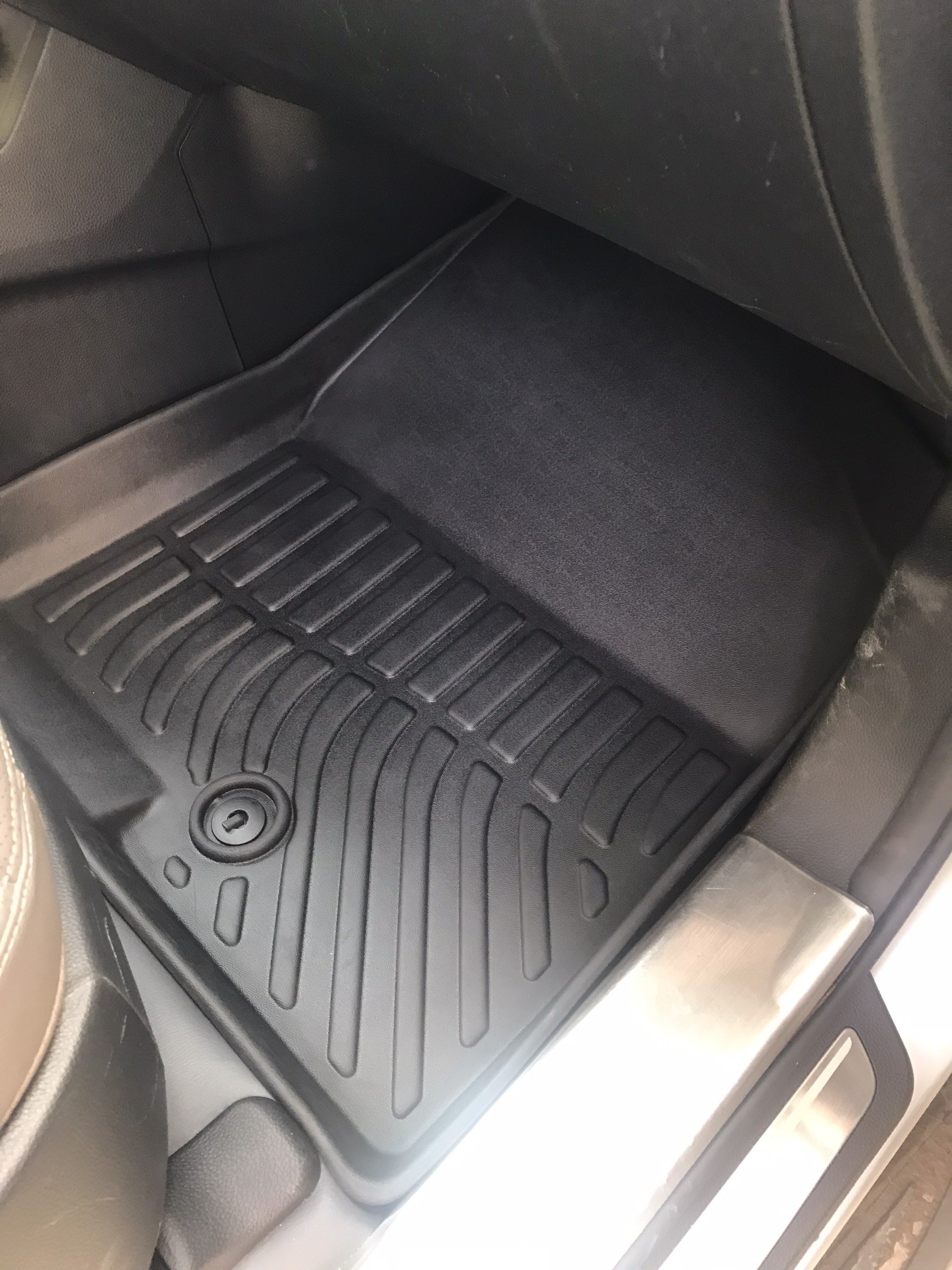 Hình ảnh Thảm lót sàn xe ô tô Hyundai Santafe 2014-2018 Nhãn hiệu Macsim chất liệu nhựa TPE cao cấp màu đen (2 hàng ghế)