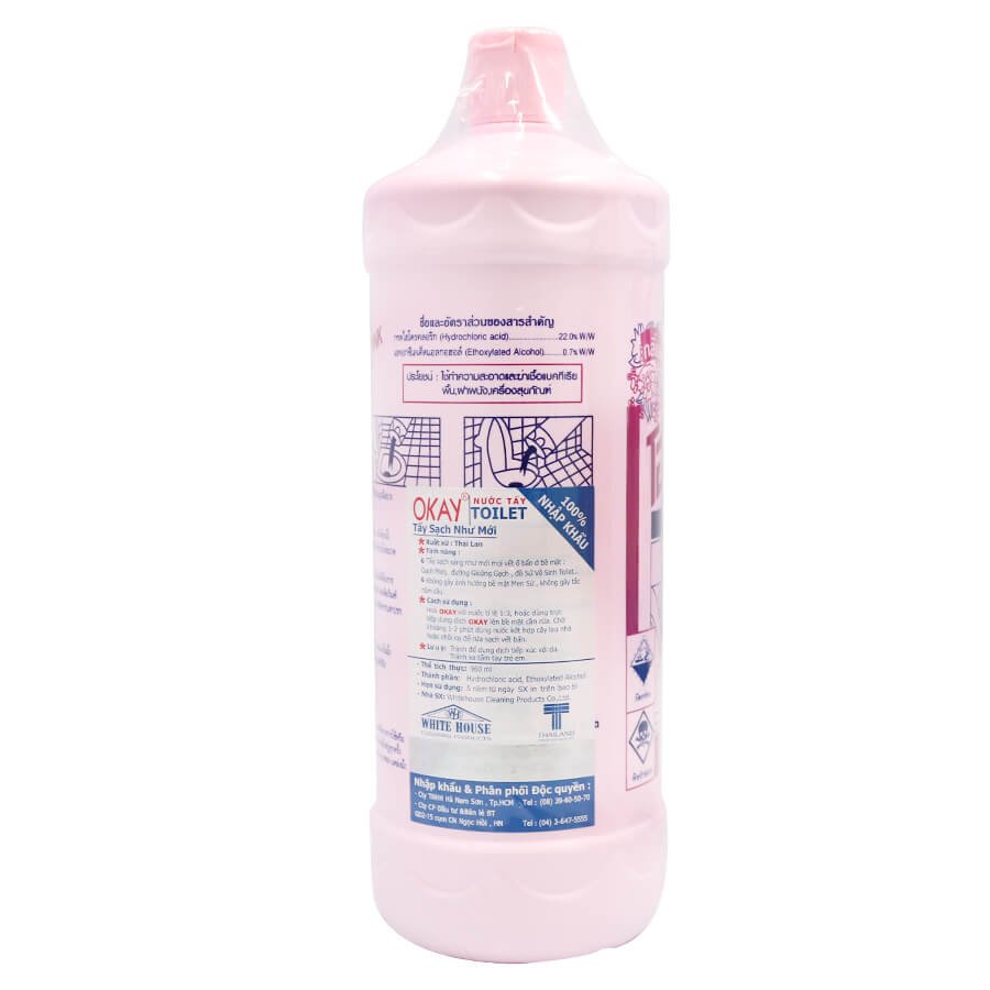 NƯỚC TẨY TOILET OKAY PINK DẠNG CHAI 960ML (HỒNG)