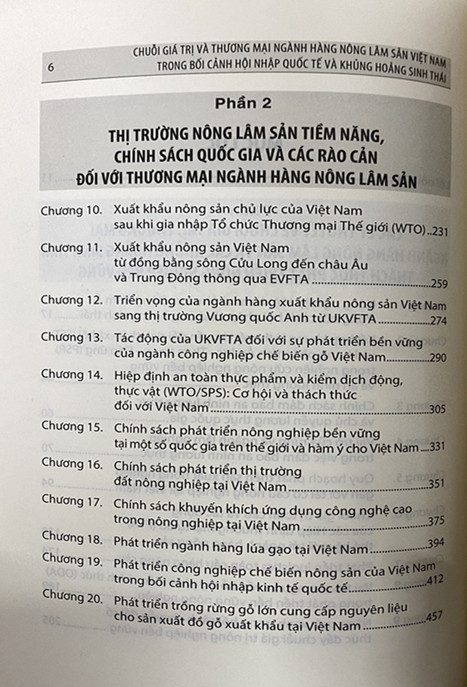 Chuỗi giá trị và thương mại ngành hàng nông sản việt nam trong bối cảnh hội nhập quốc tế và khủng hoảng sinh thái