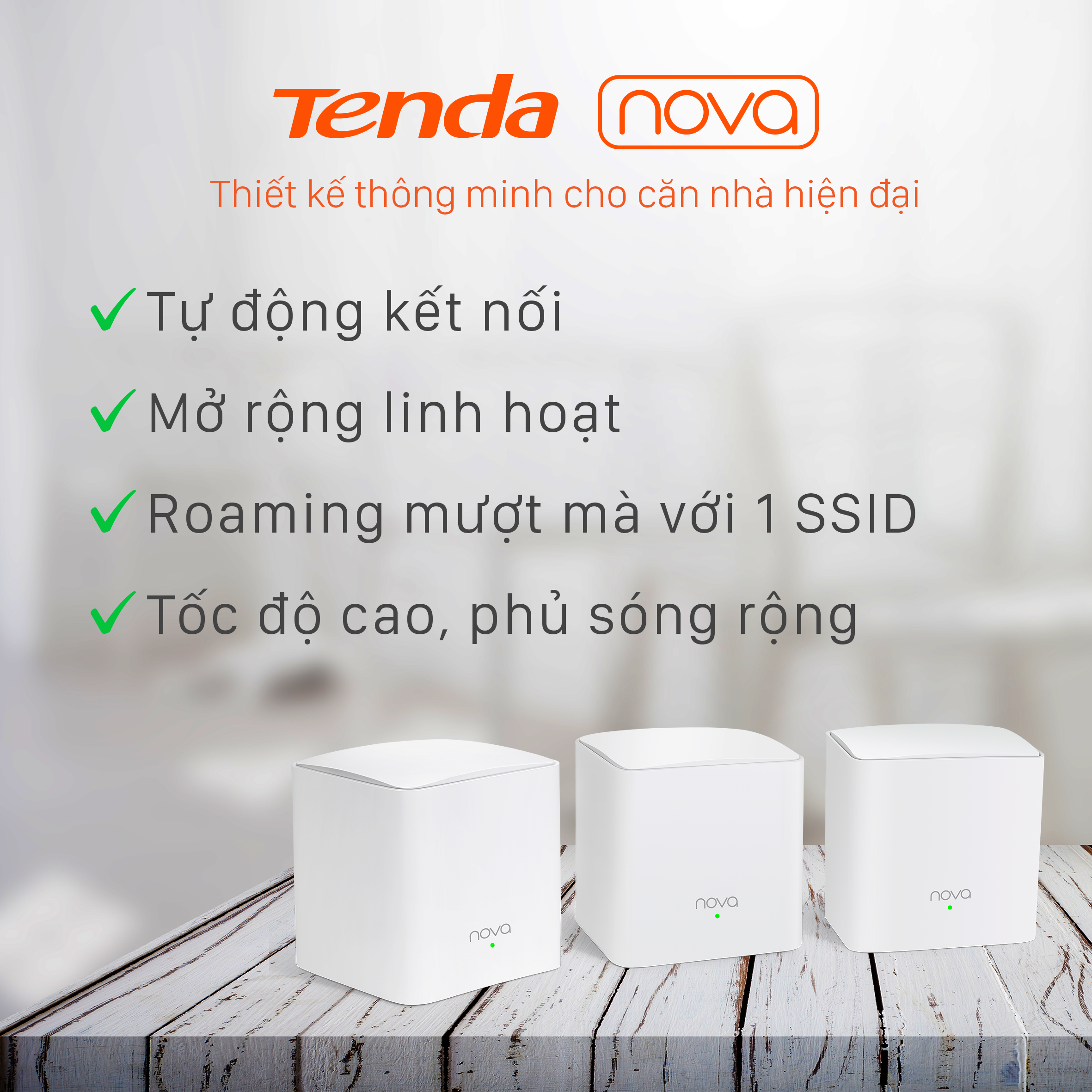 Tenda Hệ thống Wifi Nova Mesh cho gia đình MW5C Chuẩn AC 1200Mbps 2 pack - Hàng Chính Hãng