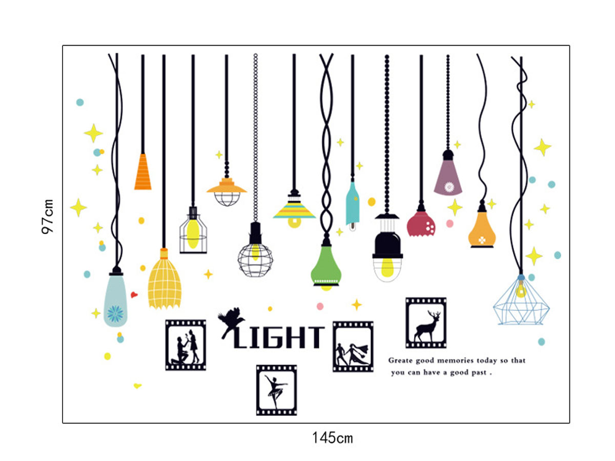 decal dán tường đèn treo khung ảnh light sk9344