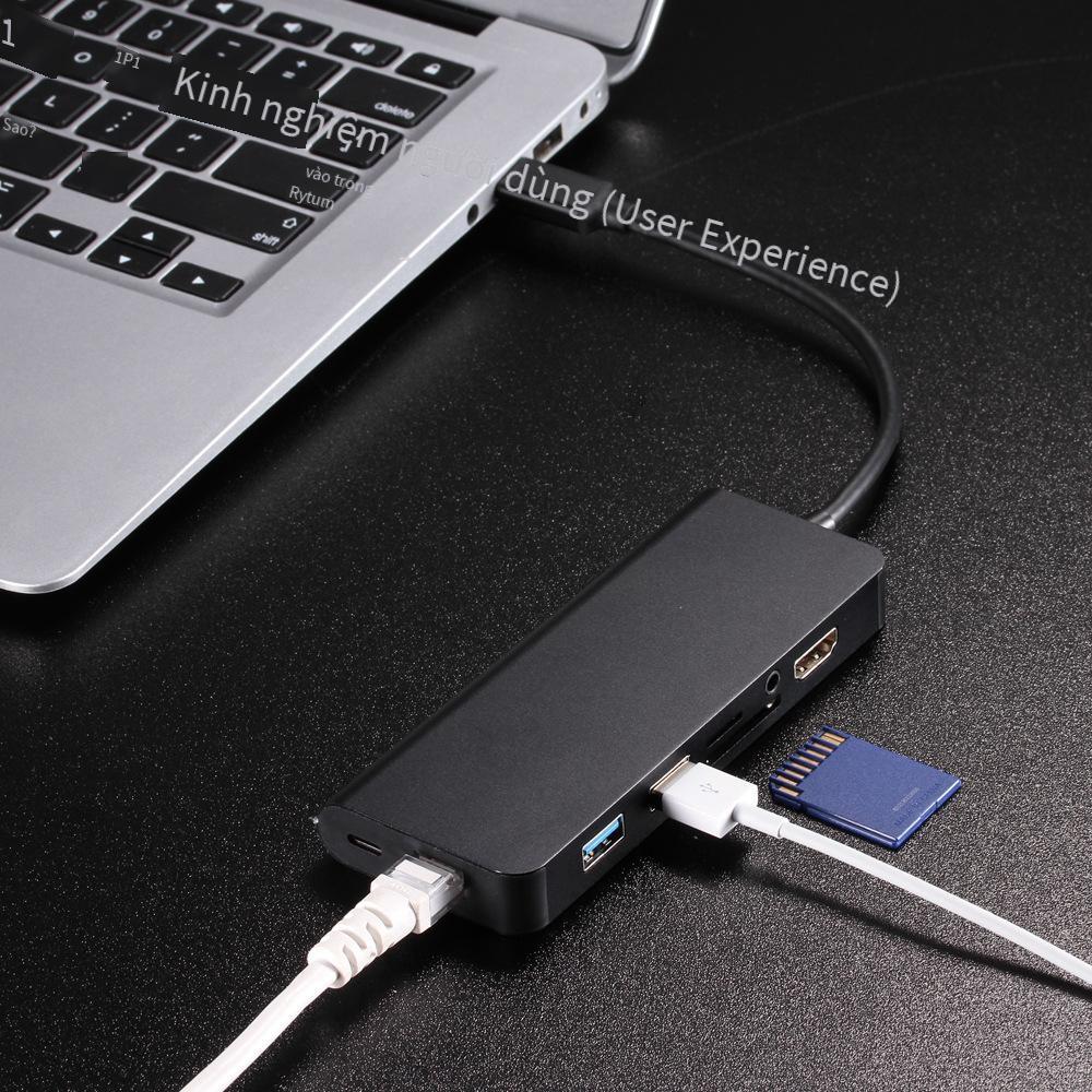 Cường độ phong cách mới nhất từ loại c sang hdmi card mạng gigabit Đầu đọc thẻ HUB bộ chuyển đổi tám trong một đế cắm mở rộng tất cả trong một