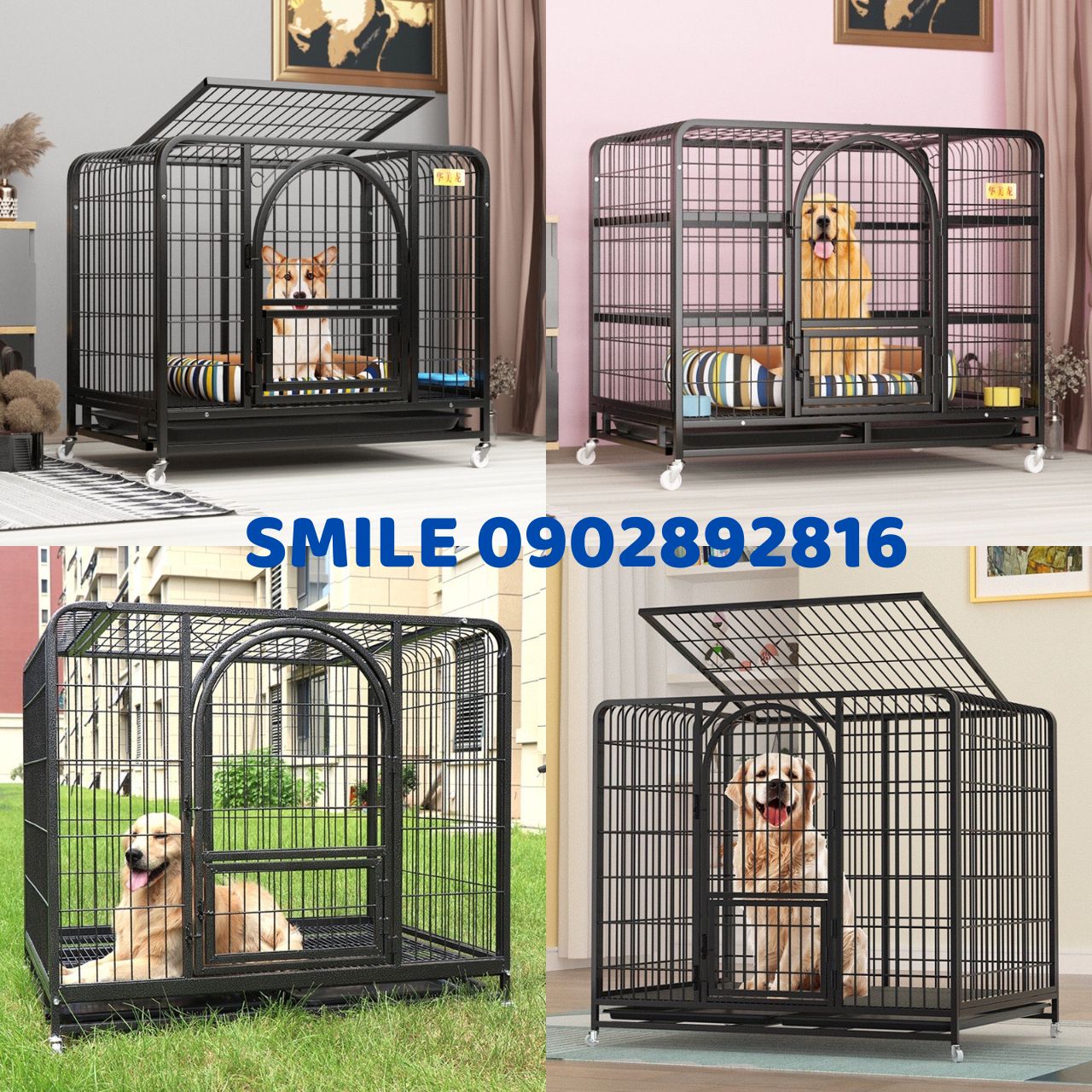 CHUỒNG NAN ỐNG NAN DÀY SƠN TĨNH ĐIỆN SIZE LỚN DÀNH CHO CHÓ LỚN