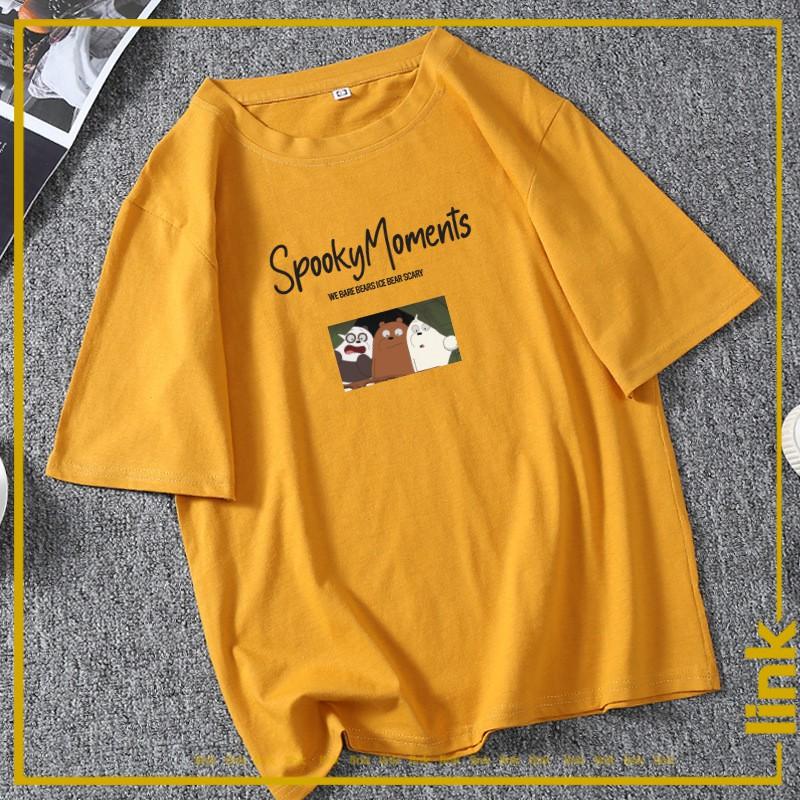 Áo thun WE BARE BEARS - SPOOKY MOMENTO cute hạt me unisex tay lỡ