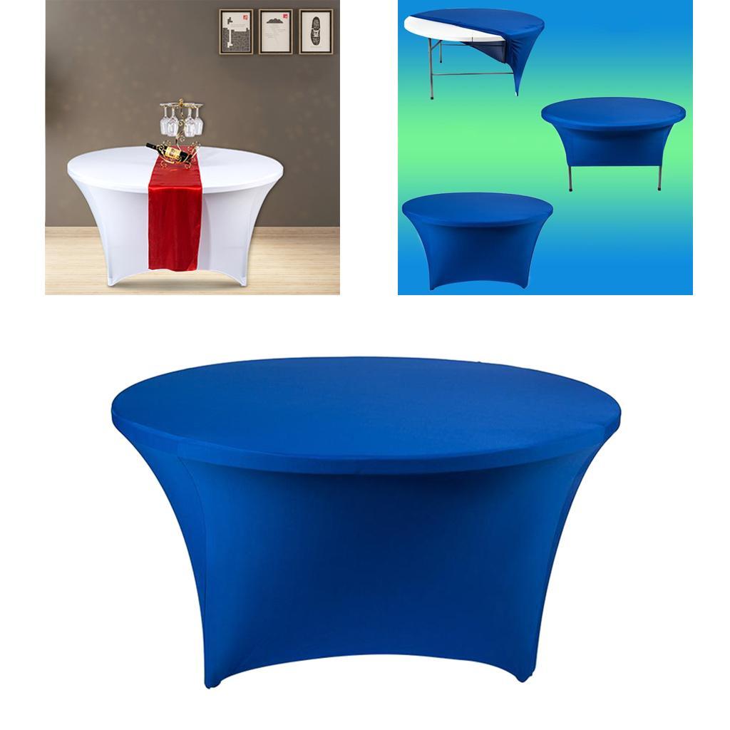 Round Tablecloth Fitted Stretch Elastic Table Cover for 120x75cm