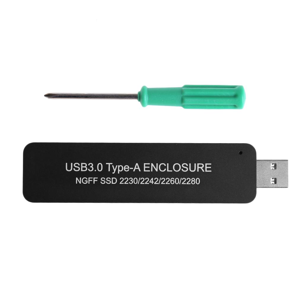 M.2 SSD Enclosure, USB to M.2 SATA SSD Adapter with Case, High Performance M.2 External Enclosure, Support M2 2230 2242 2260 2280 Black