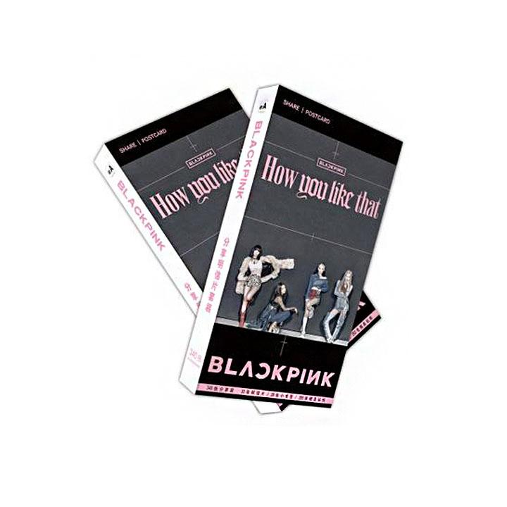 Hộp ảnh Postcard Blackpink How you like that có ảnh dán sticker lomo bưu thiếp