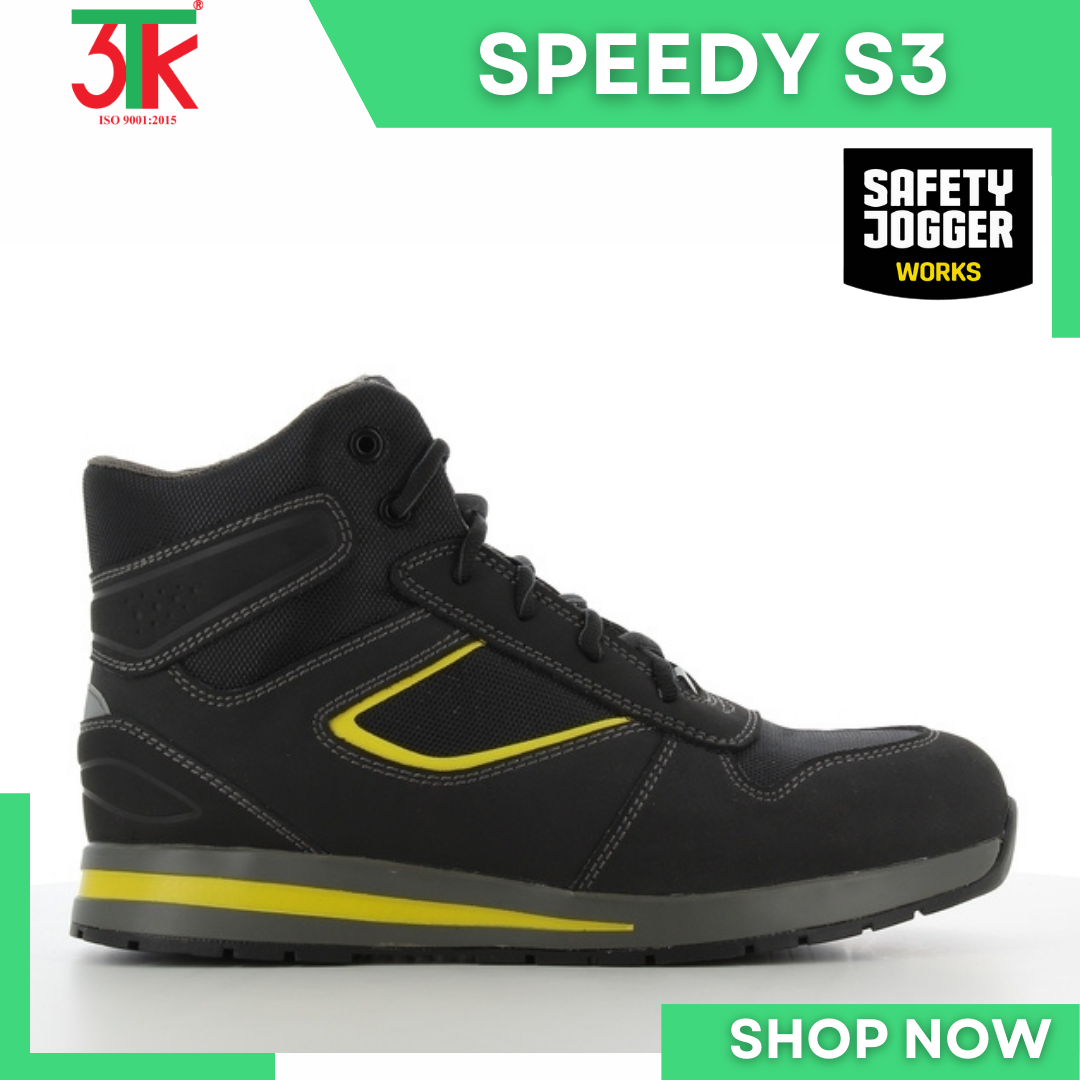 Giày bảo hộ lao động Safety Jogger Speedy S3 cao cổ siêu nhẹ thoáng khí chống tĩnh điện, chịu nhiệt 300 độ C