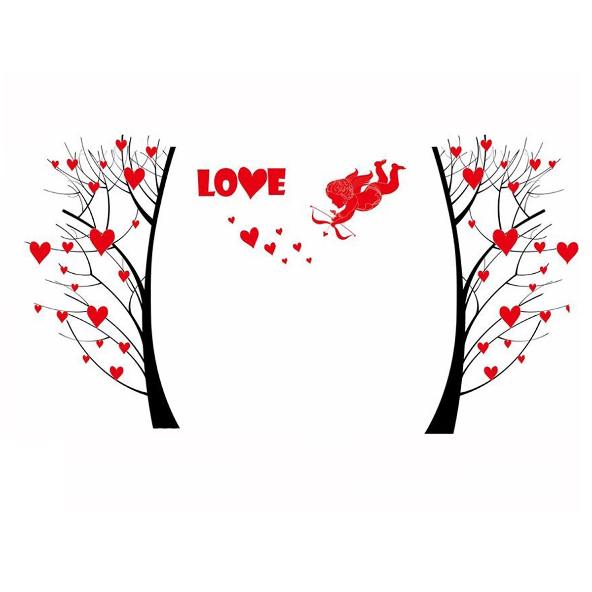 Decal dán tường CÂY TÌNH YÊU CUPID bắn mũi tên lãng mạn sang trọng