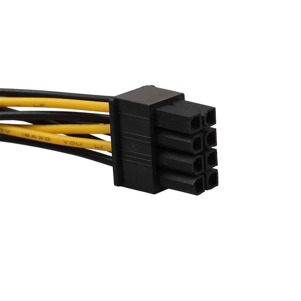 2 Pieces 8 Pin Female to Dual 4 Pin Male Graphics Card Power Cable Adapter