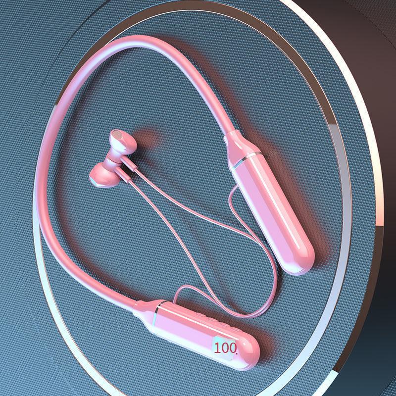Đảm bảo chất lượng tai nghe bluetooth không dây đeo cổ có chức năng hiển thị kỹ thuật số tai nghe treo cổ âm thanh nổi thể thao nửa trong tai dung lượng lớn