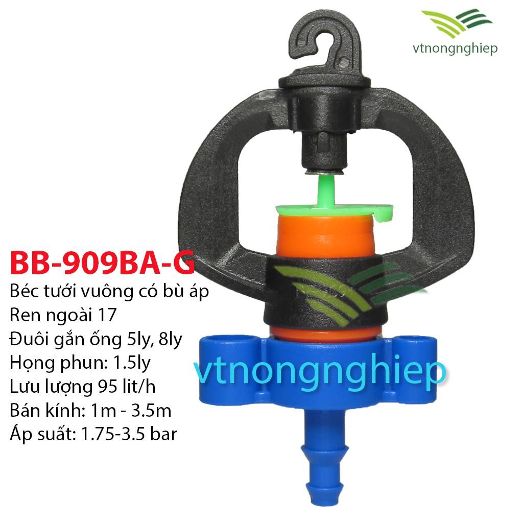 10 Béc tưới phun mưa bù áp BB-909BA-G 95(lit/h), béc tưới phun mưa, chuyên tưới gốc cây ăn trái - vtnongnghiep