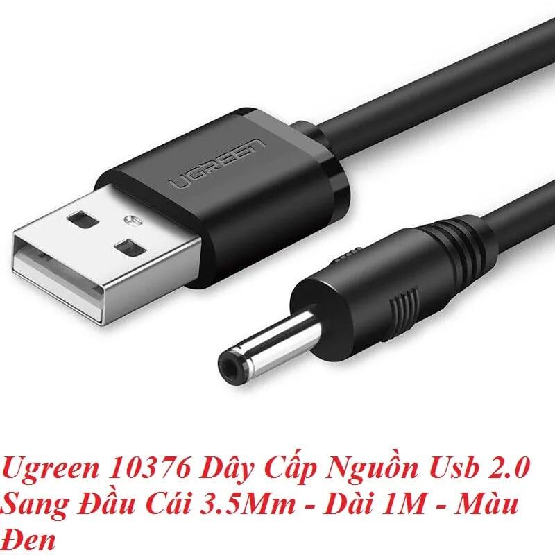 Ugreen UG10376US277TK 1m màu đen dây cấp nguồn usb 2.0 sang đầu cái 3.5mm - HÀNG CHÍNH HÃNG