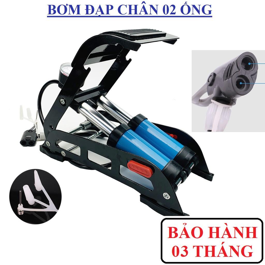 Bơm hơi đạp chân mini, bơm xe máy, bơm ô tô, bơm xe đạp - Bơm chân 2 piston bơm