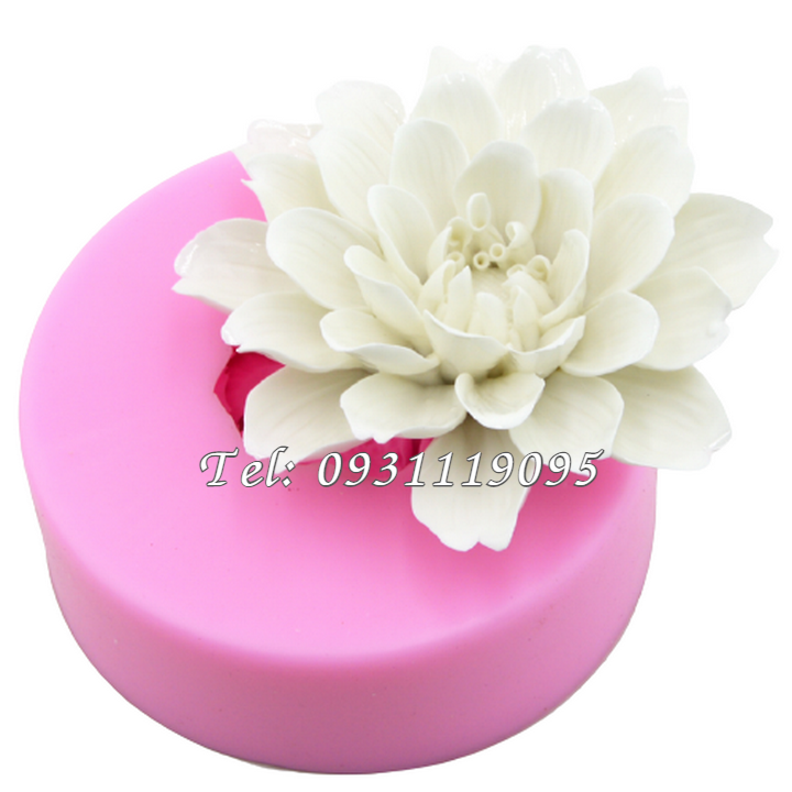 Khuôn silicon làm rau câu hoa cúc 3 tầng đại đóa – Loại 11 cm - Mã số 1384