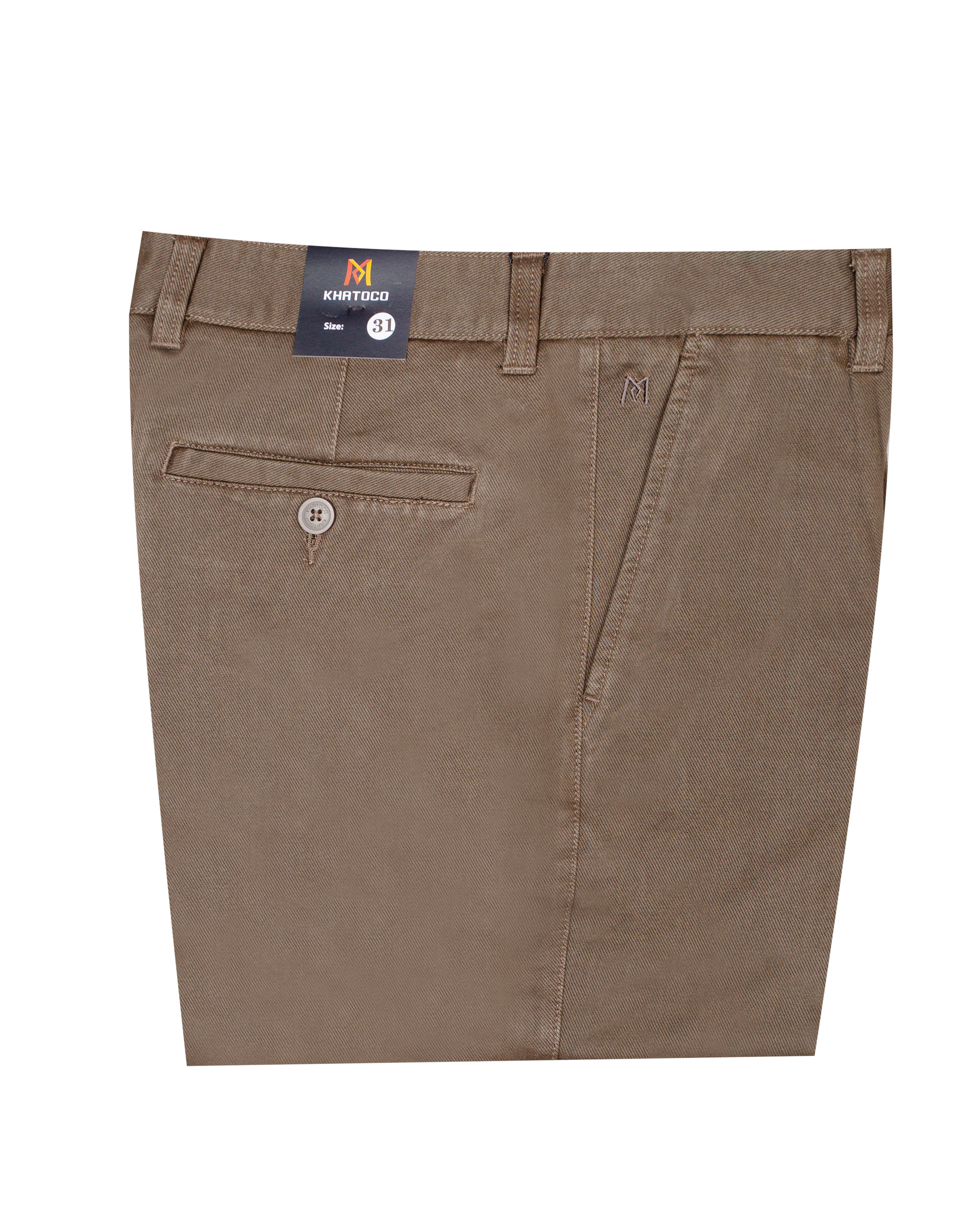 Quần Kaki Nam ống suông 1 ly Khatoco Q2M578R1-CNNA511-2605-1-NÂU BEIGE