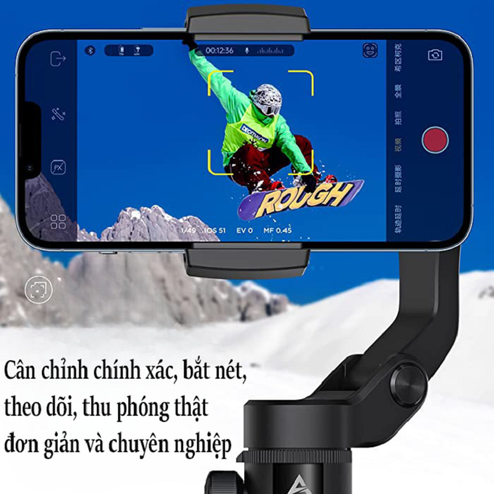 Tay cầm chống rung cho điên thoại Gimbal smart XR loại tốt, thiết bị quay phim, video, vlog, chuyên nghiệp cho điện thoại, máy ảnh, tự động cân chỉnh, chuyển cảnh mượt mà, xoay 306 độ