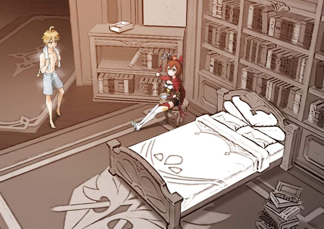 genshin impact aether x amber doujin chapter 1 4