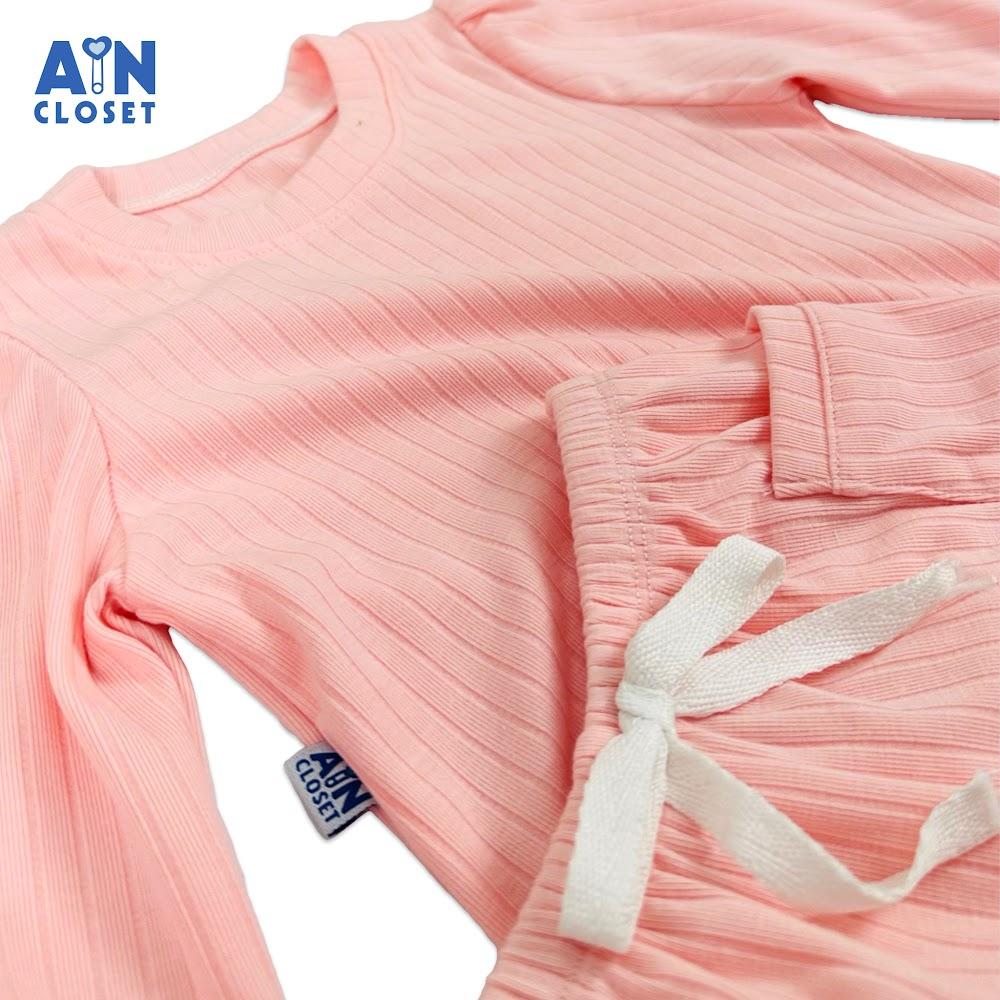 Bộ quần áo Dài bé gái Hồng Nhạt thun cotton - AICDBGS10XI0 - AIN Closet