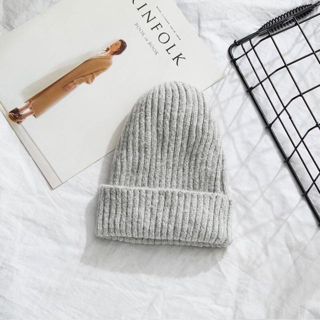 Mũ len Beanie gân xốp tone màu Vintage loại mịn xịn