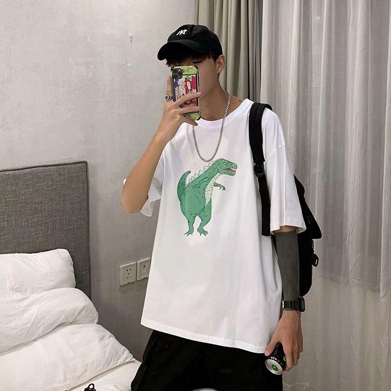 Áo Thun Nam Tay Ngắn In Hình Khủng Long Cá Tính