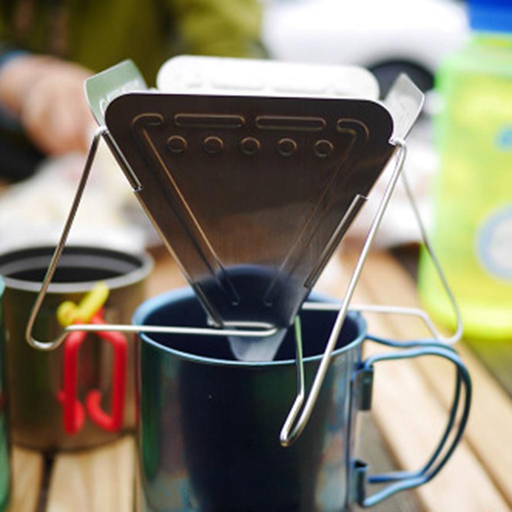 Portable Outdoor Coffee Filter Stand Stainless Steel Folding Coffee Drip