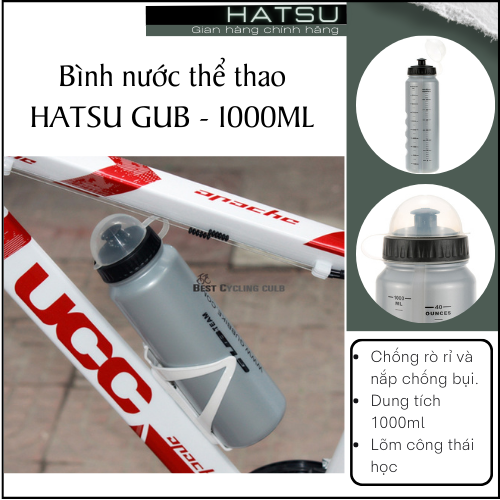 Bình nước thể thao Hatsu GUB Cao Cấp Không Mùi dung tích 1000ml (1 lít)