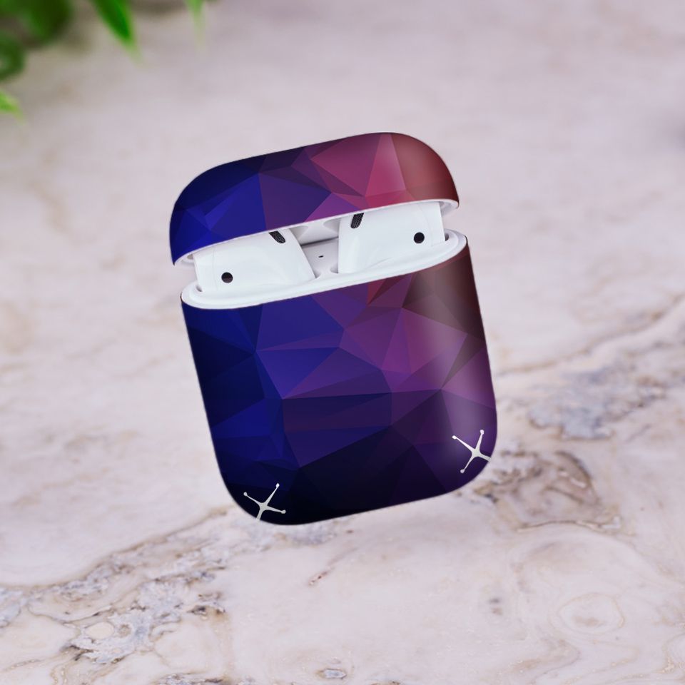 Miếng dán skin chống bẩn cho tai nghe AirPods in hình Vân kim cương - BG0007 (bản không dây 1 và 2)