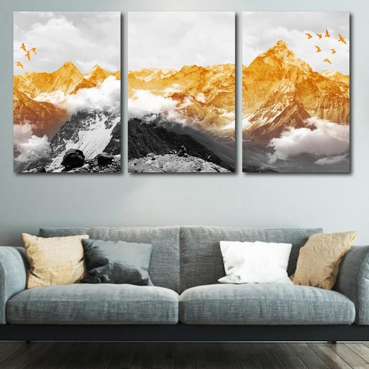 Bộ 3 Tranh canvas giá xưởng - Tặng kèm đinh đa năng không cần khoan tường - Tranh treo tường thiết kế theo yêu cầu