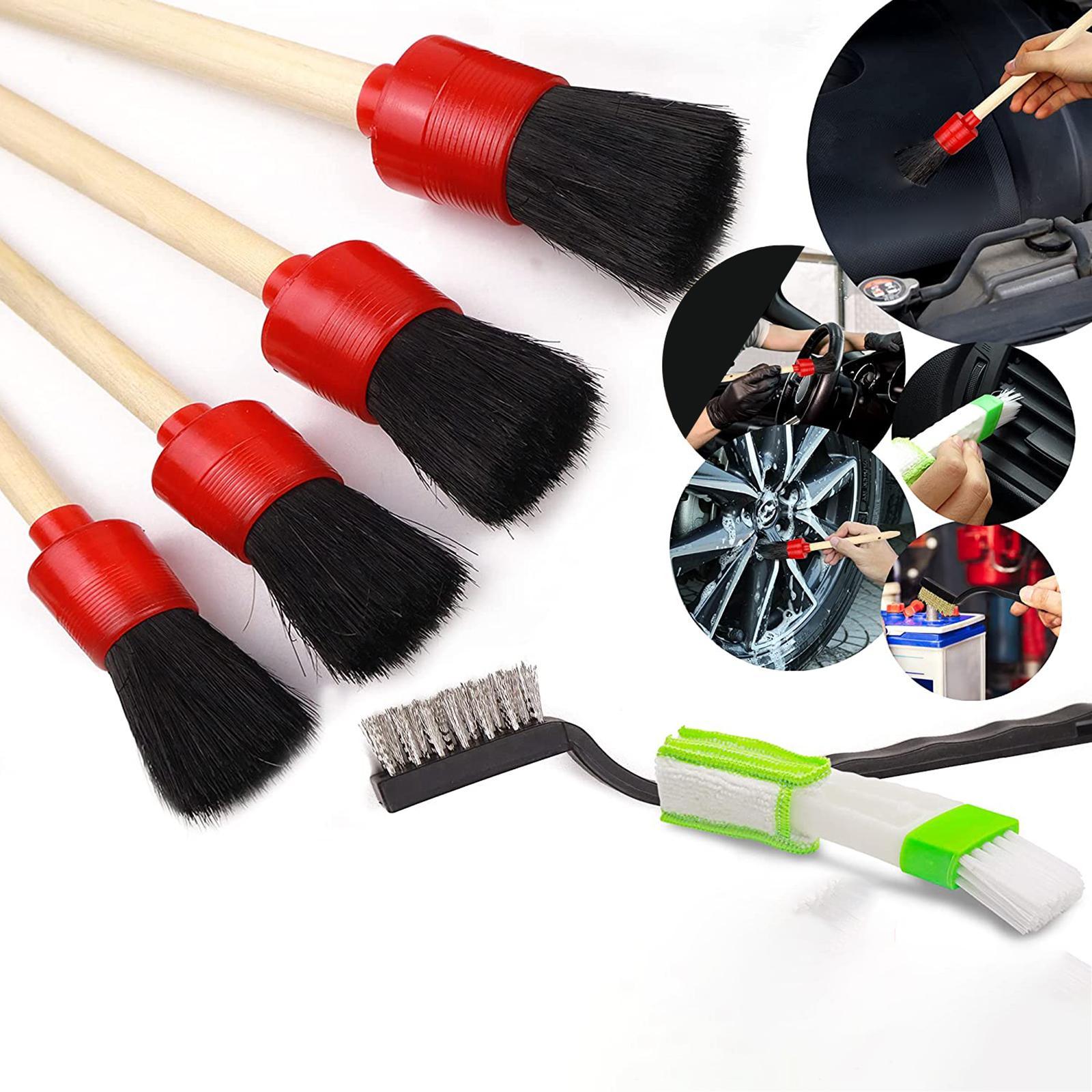 12 Pieces detailing Brush Set Microfiber Towel for Cleaning Wheels