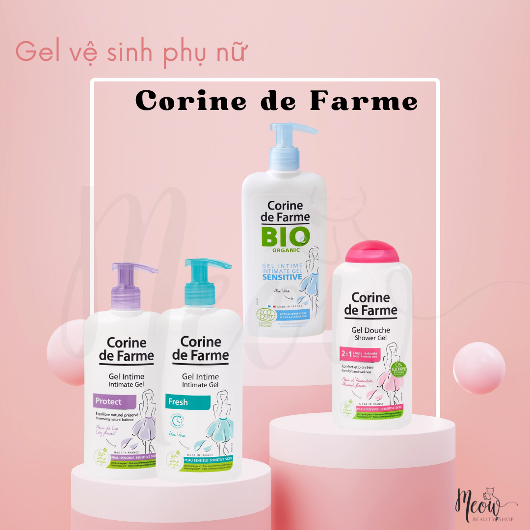 Gel vệ sinh phụ nữ giúp làm sạch, dưỡng ẩm CORINE DE FARME Intimate Gel 250ml