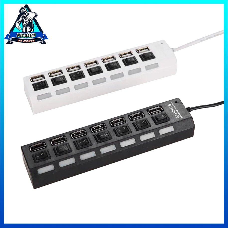 7 cổng Bộ điều hợp USB 2.0 Đa giao diện Đèn báo công tắc độc lập Hub