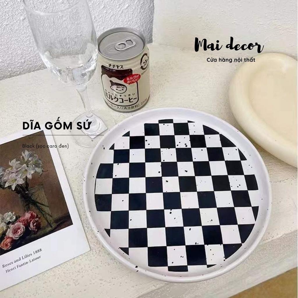 Ly dĩa gốm sứ có quai cao cấp dày dặn, họa tiết trendy phong cách Hàn Quốc Chất liệu ly được nung từ gốm sứ cao cấp, th