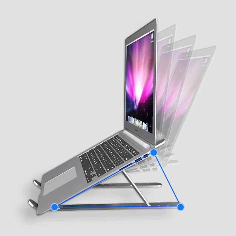 Giá đỡ Laptop, Macbook, Ultrabook hợp kim nhôm siêu bền, chắc chắn tùy chỉnh độ cao , chống mỏi cổ, dễ gấp gọn - k1321