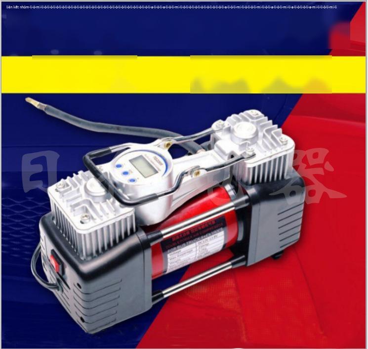 Đảm bảo chất lượng xi lanh đôi gắn trên xe máy bơm không khí di động máy tiếp nhiên liệu cho lốp ô tô 12V máy bơm không khí cho lốp ô tô
