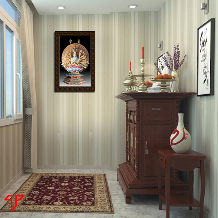 Hình ảnh Hình phật treo tường trang trí nhà cửa, nơi thờ cúng mẫu phật nghìn mắt nghìn tay, quan thế âm bồ tát, Tranh Phật Giáo Chuẩn Đề Bồ Tát 558
