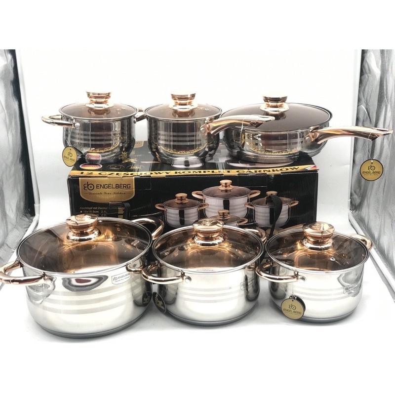 Bộ nồi Đức 6 món 12 chi tiết chất liệu Thép không rỉ cao cấp
