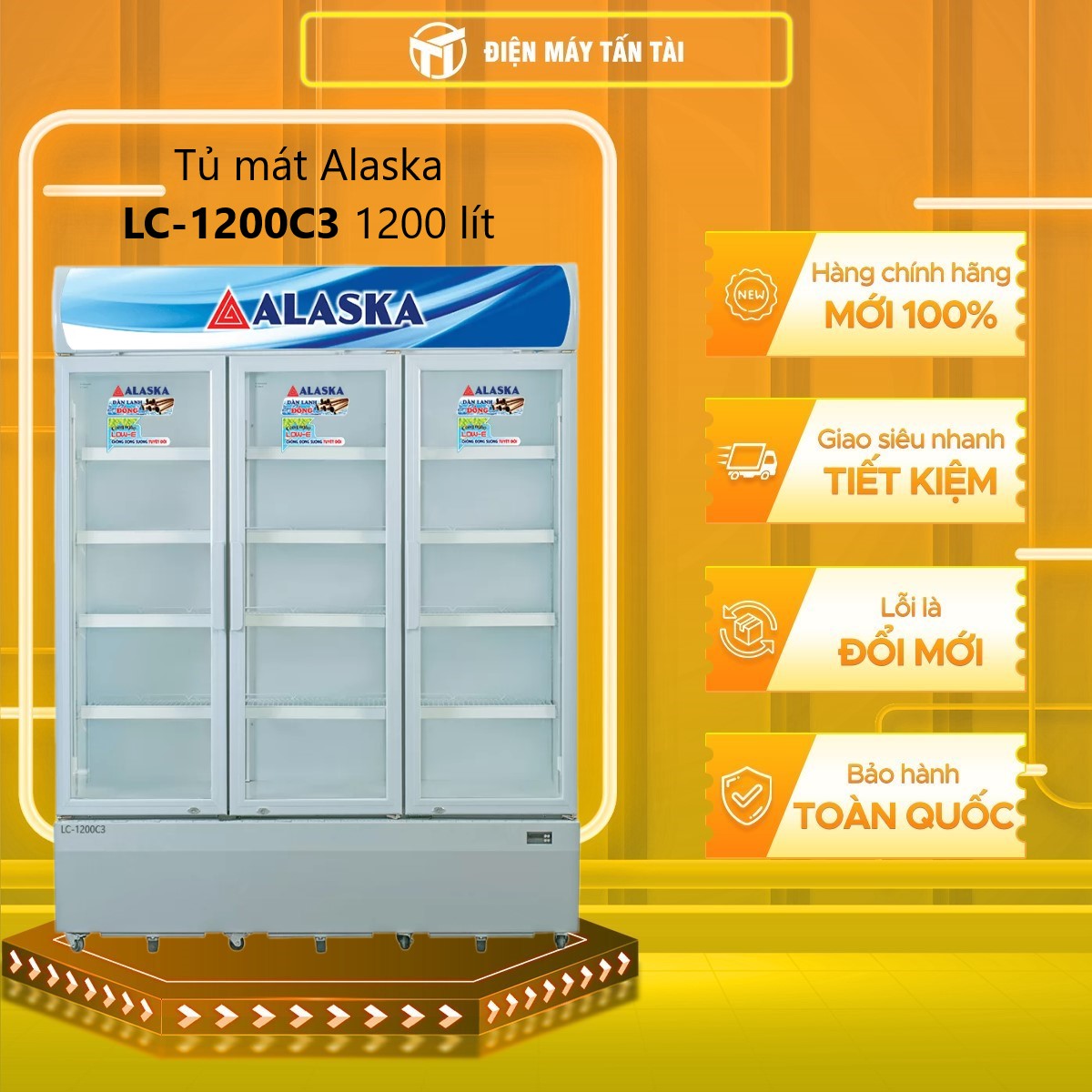 Tủ mát Alaska LC-1200C3 1200 lít 3 cánh - hàng chính hãng - chỉ giao HCM