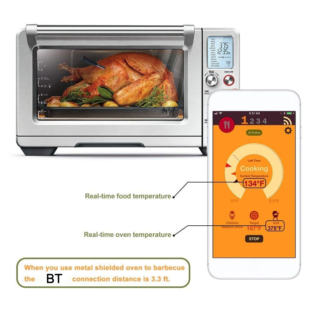 Đầu Nhiệt Kế Thực Phẩm Bbq Kỹ Thuật Số Không Dây Bt