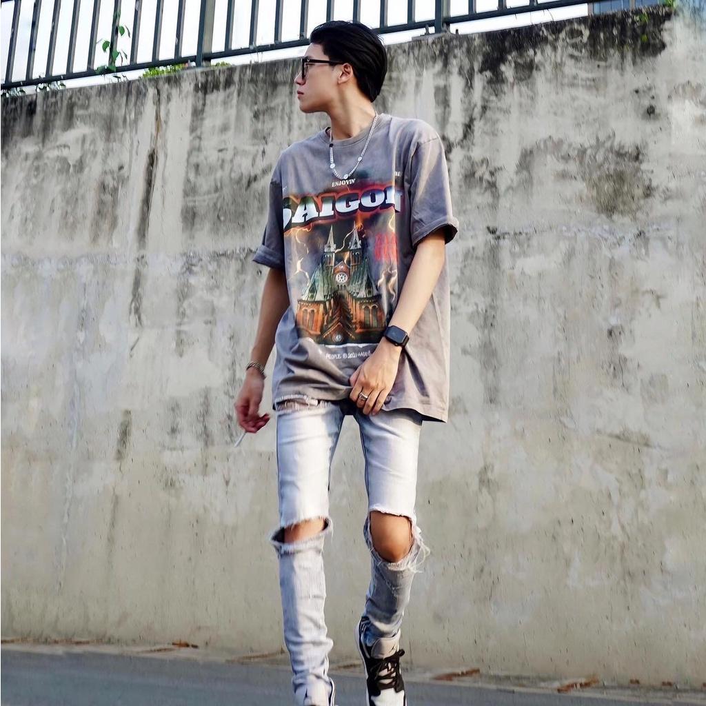 Áo Thun Local Brand Hades Loang Nhuộm Nam Nữ Tay Lỡ Oversize Unisex Full Mạc