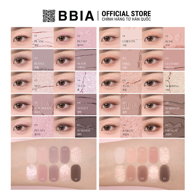 Bảng Phấn Mắt 10 màu Bbia Essential Eye Palette 8.5g
