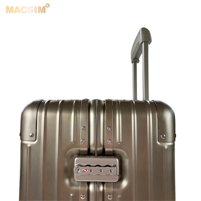 Vali hợp kim nhôm nguyên khối MS1104 Macsim cao cấp màu Ti-gold cỡ 26 inches