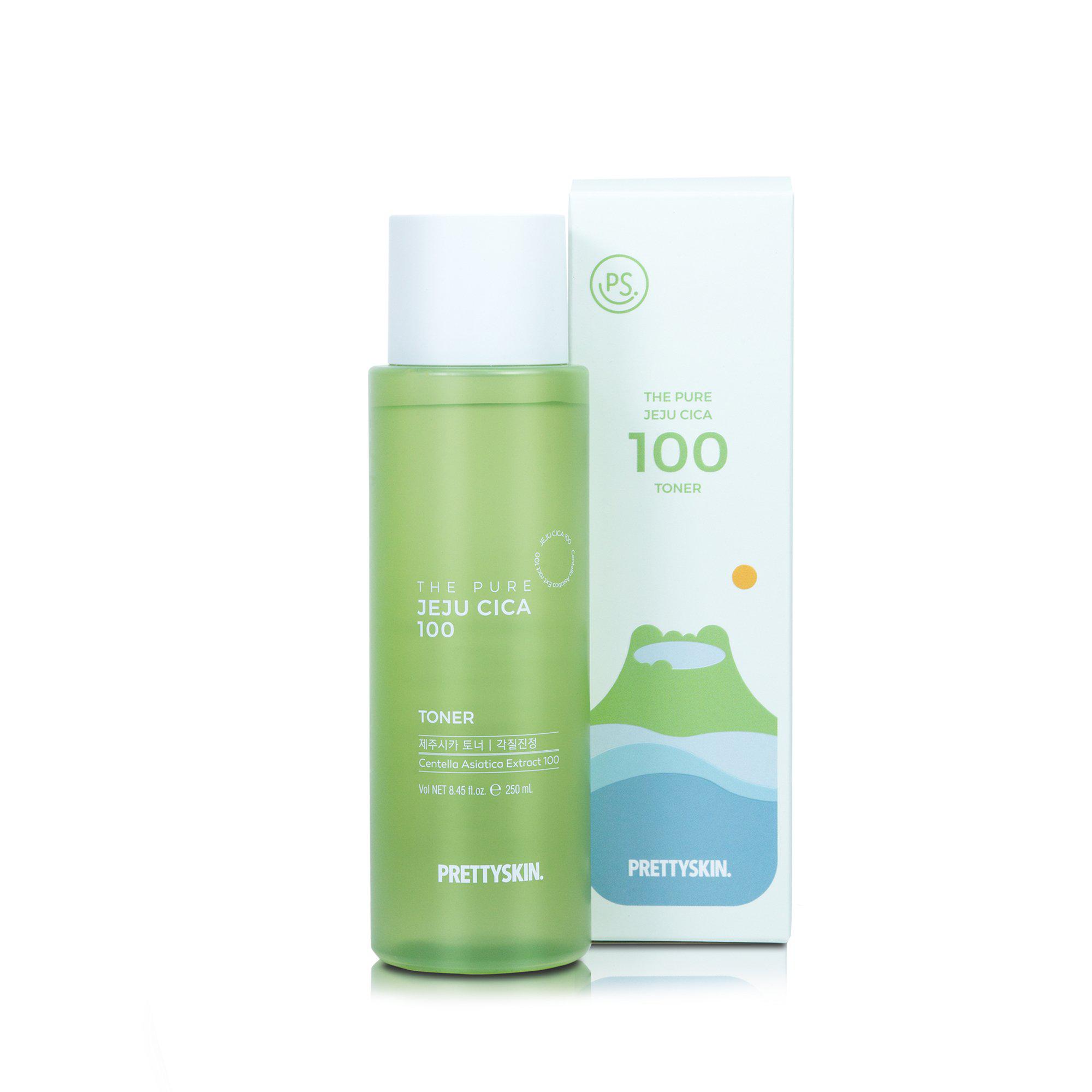 Nước hoa hồng rau má The Pure Jeju Cica 100 toner Prettyskin 250ml