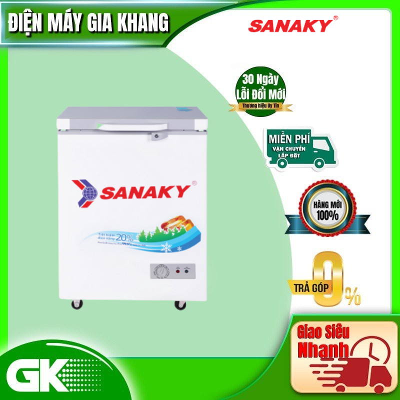 Hình ảnh TỦ ĐÔNG MINI SANAKY 100 LÍT VH-1599HYK ĐỒNG (R600A) (KÍNH CƯỜNG LỰC) - HÀNG CHÍNH HÃNG