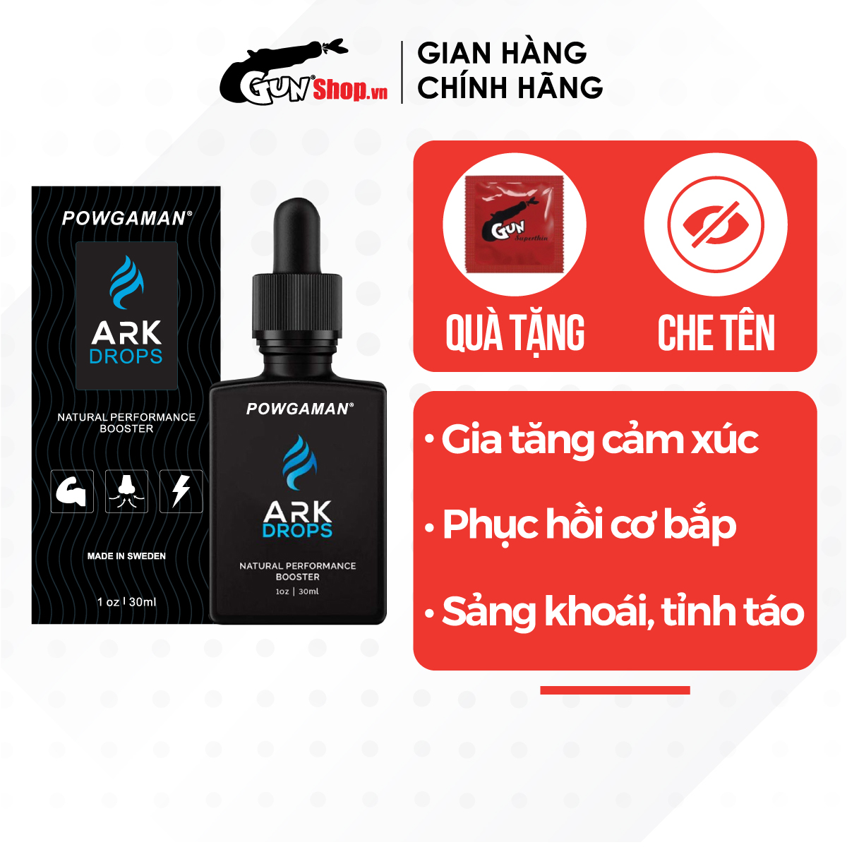 Tinh chất gia tăng cảm xúc Powgaman Ark Drops - Chai 30ml | GUNSHOP VIỆT NAM