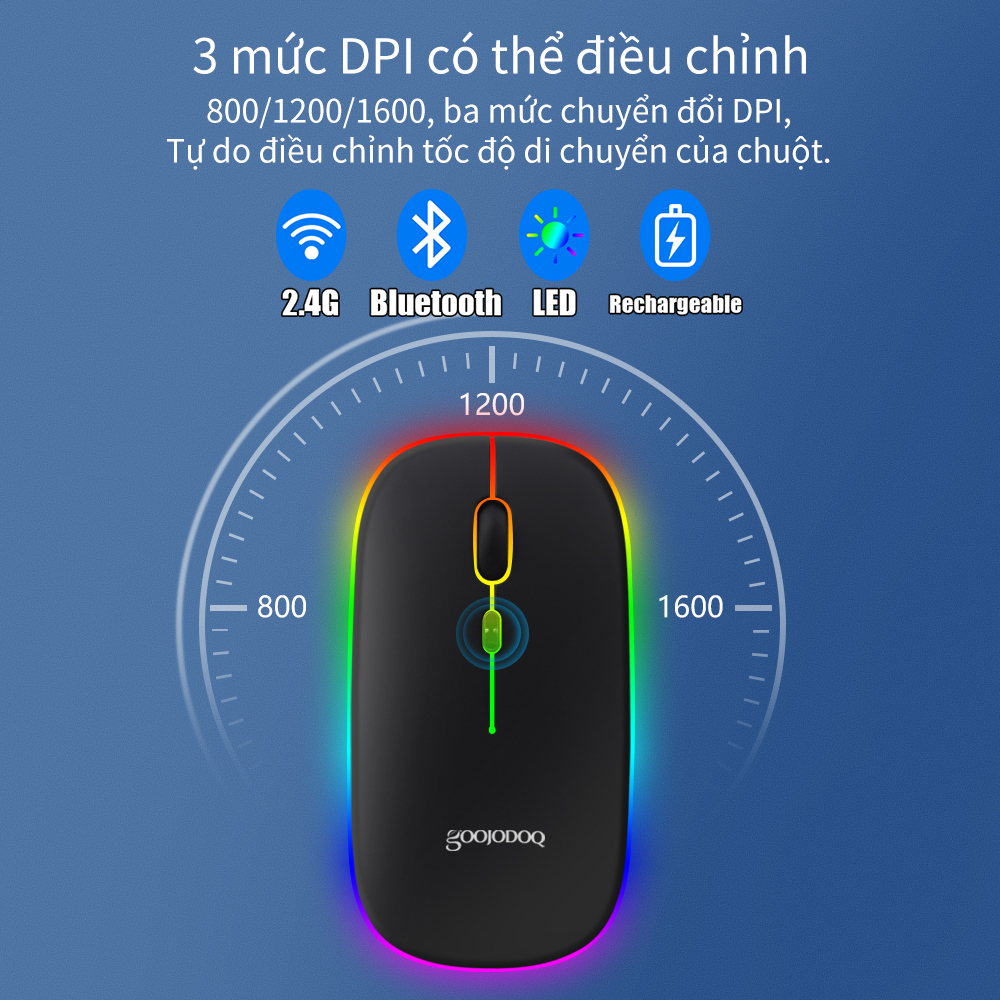 [HÀNG CHÍNH HÃNG GOOJODOQ] A1842 - Bàn phím và chuột Bluetooth không dây có đèn nền với đèn LED cho máy tính bảng iPad Máy tính bảng Android