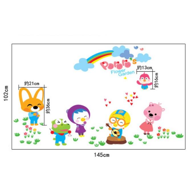 Decal dán tường cầu vòng và thú