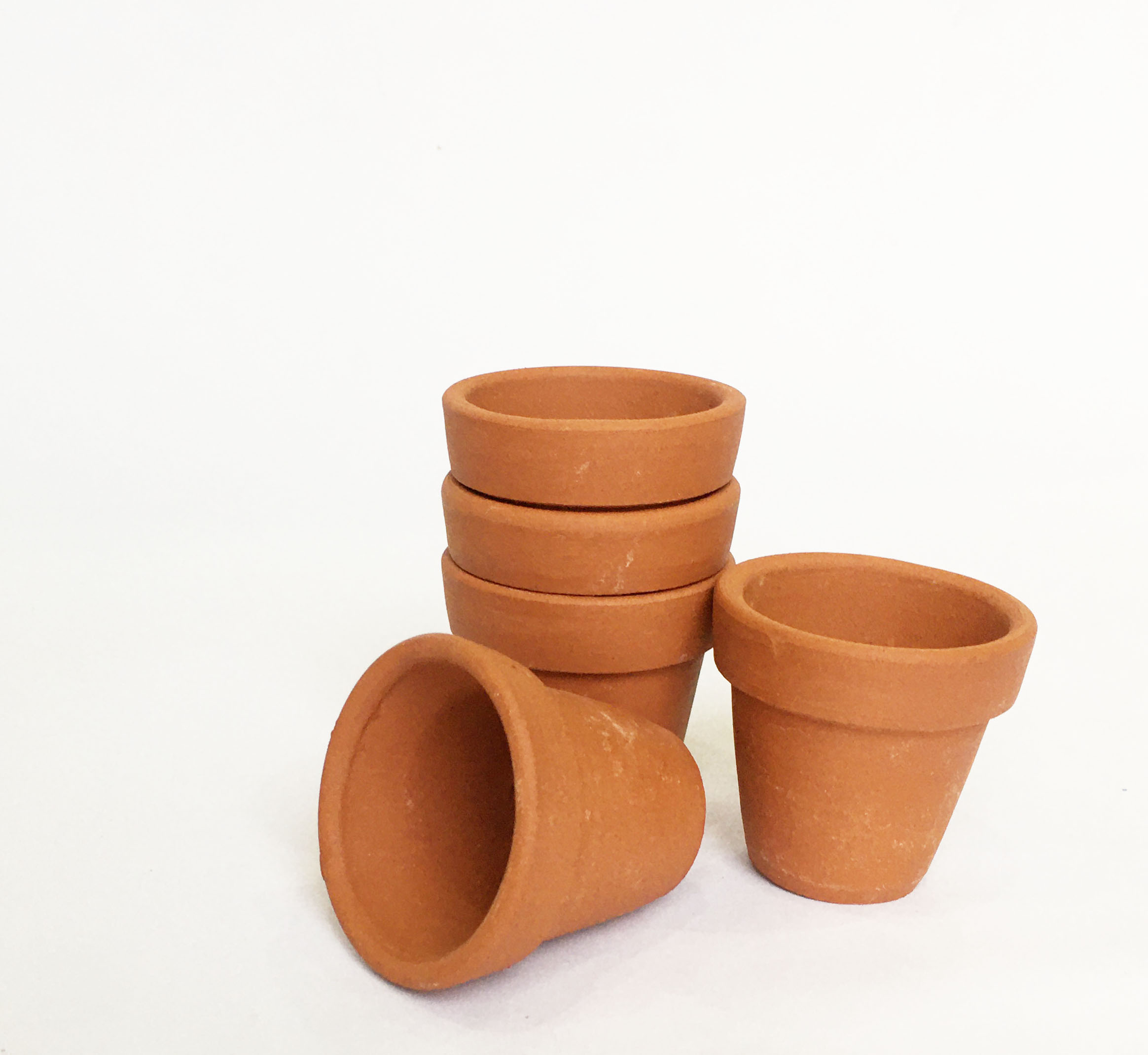 Combo 5 Chậu đất nung mini có lỗ xinh xắn, vintage làm chậu trồng sen đá, xương rồng, hoa handmade