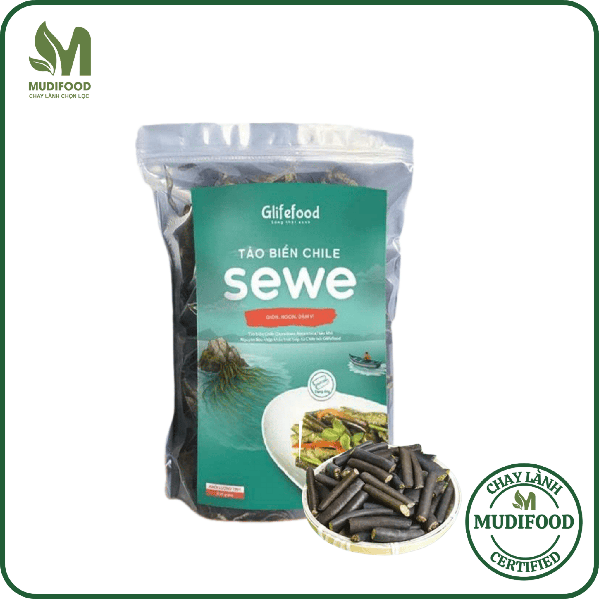 Tảo Ống Chile Sewe - Glifefood Túi 200g - Nguyên Liệu Nấu Ăn, Dinh Dưỡng Ăn Chay, Healthy, Nhập Khẩu Chính Ngạch