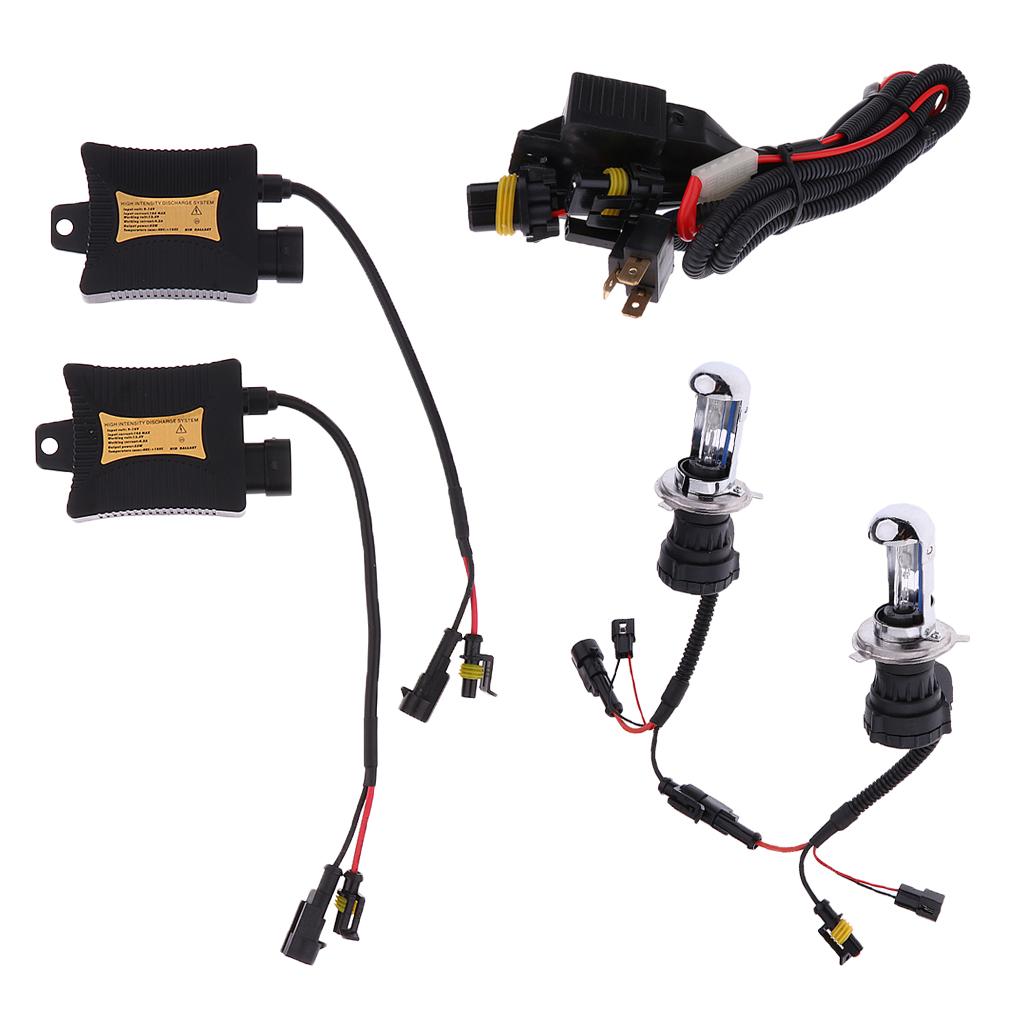 55w Hidden Bi-xenon Bulb Conversion Headlight Kit H4-3 8000K